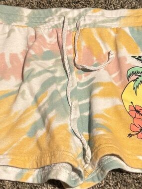 MTV Girls Tie-Dye Lounge Shorts in Yellow, Mint & Pink